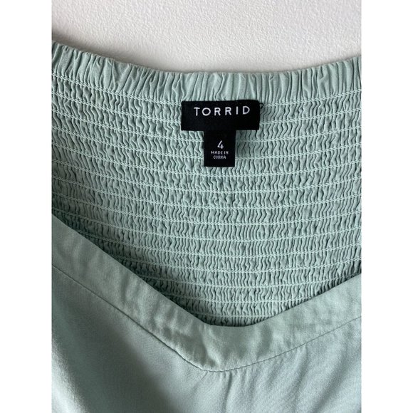 Torrid Mint Blue Challis Sharkbite Skater Dress Plus Size 4 - Picture 7 of 12